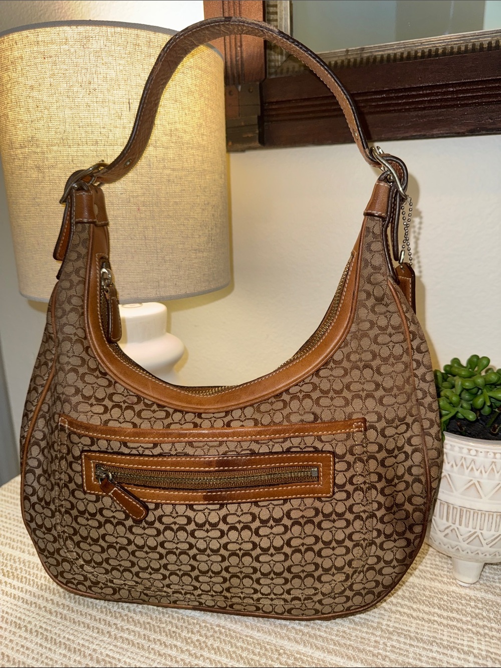 Vintage Coach Signature Hobo Bag